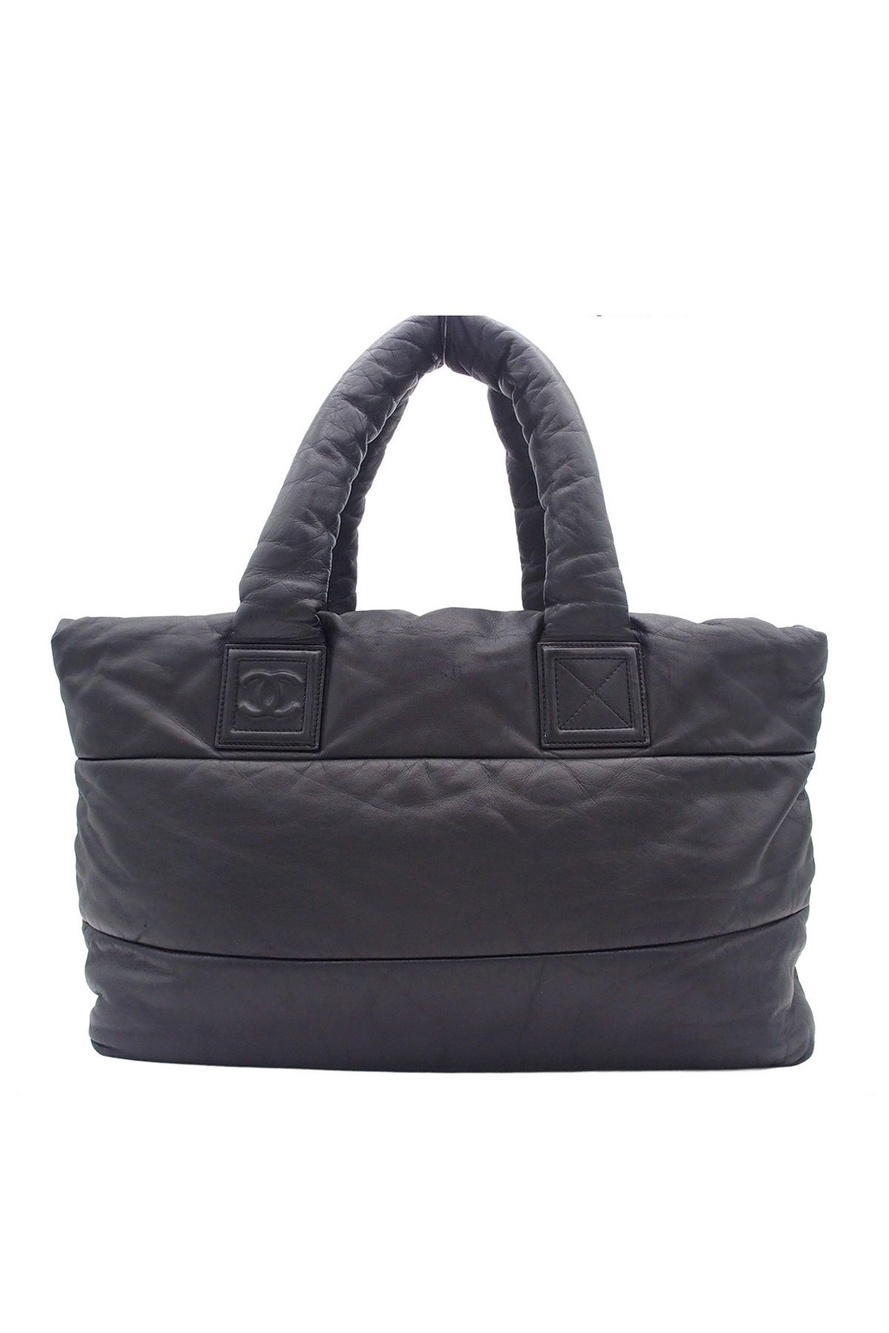 Chanel Coco Cocoon MM Black Bordeaux Silver Leather Reversible Tote Bag